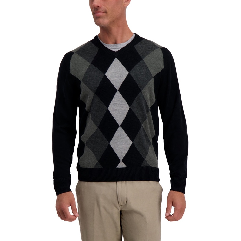 Argyle V-Neck Sweater